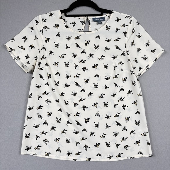 Modcloth Tops - ModCloth Bee Print Top Women S Blouse Whimsical Garden Fairy